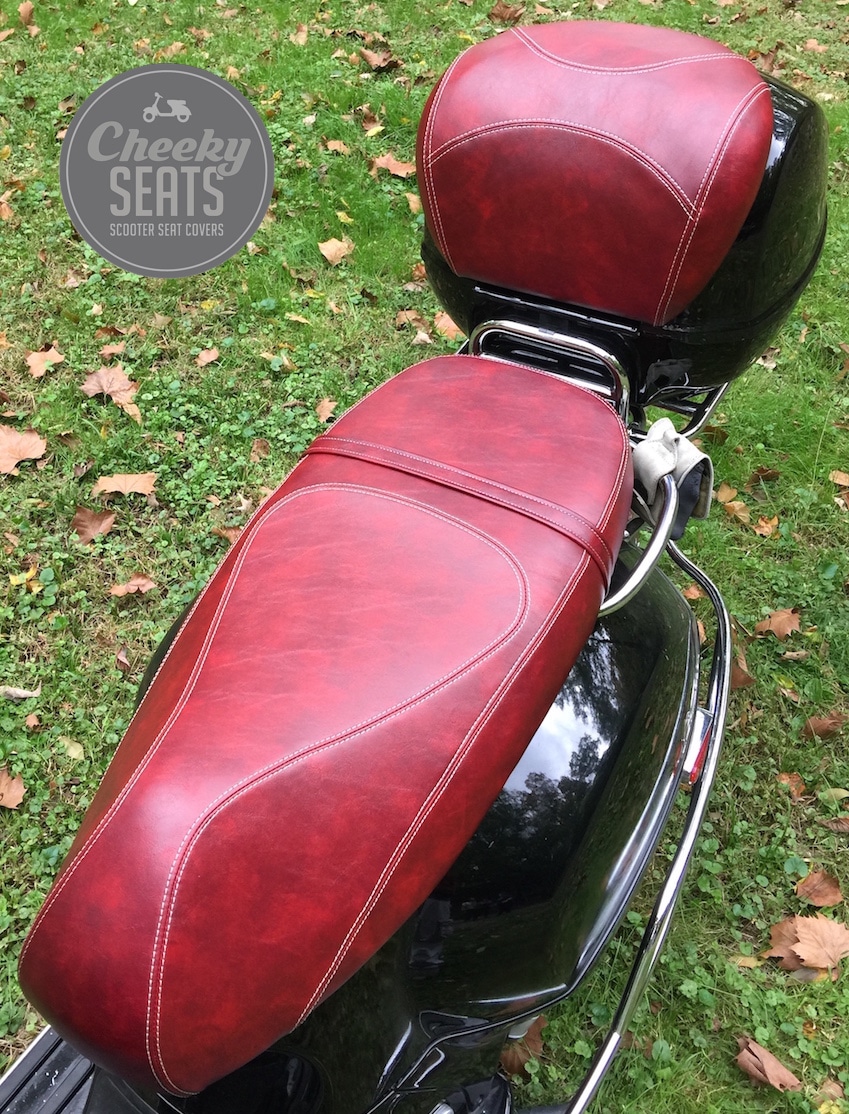 Vespa GT GTS Oxblood seat cover Cheeky Seats