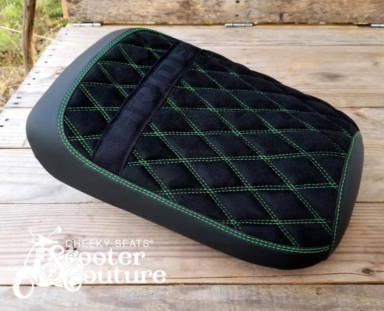 Maddog double diamond green stitching suede Cheeky Seats Scooter Seat