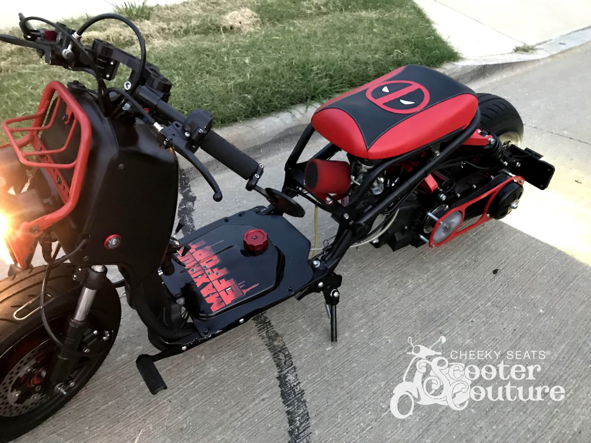 Honda Ruckus Deadpool custom scooter seat cover READY