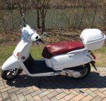 (image for) Kymco Like 125 200 Oxblood Red with French Seams Seat Cover