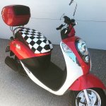 (image for) Sym Mio 50/100 Black and White Checkers Seat Cover Handmade