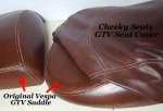 (image for) Vespa GTV Seat Cover Hand Tailored Whiskey Scooter Saddle Cover
