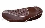 (image for) Vespa LX 50 150 Double Diamond Whiskey Brown Seat Cover Handmade