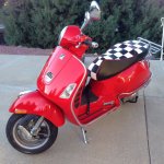 (image for) Vespa GTS 250 300 Checkers Seat Cover Black White Squares Ska