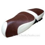 (image for) Vespa GTV Two Tone Saddle Seat Cover Whiskey and Cream