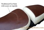 (image for) Vespa GTV Two Tone Saddle Seat Cover Whiskey and Cream