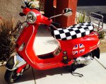 (image for) Checkers Black and White Mod Vespa LX 50 150 Seat Covers