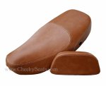 (image for) Vespa LX 50 150 Distressed Caramel Seat Cover French Seams