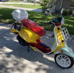 (image for) Vespa Sprint Primavera RED Diamond Seat Cover handmade