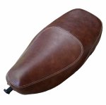 (image for) Vespa LX 50 150 Brown Whiskey Oval Cut Faux Leather Seat Cover