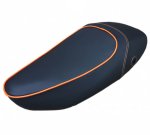 (image for) Vespa S Premium Black Seat Cover - choose your own piping color!