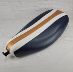 (image for) Copper Rally Stripe Navy Blue Vespa ET 2/ 4 Scooter Seat Cover