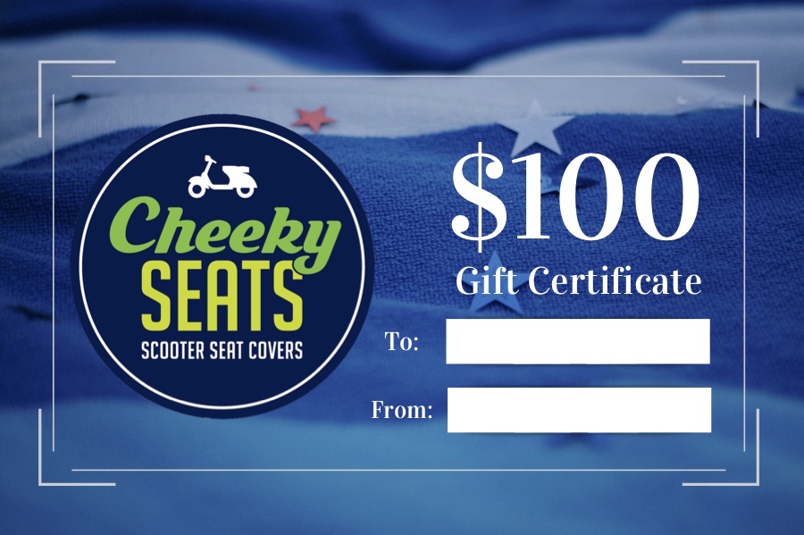 Cheeky Seats Gift Certificate $100.00 Great Scooterist Gift Idea