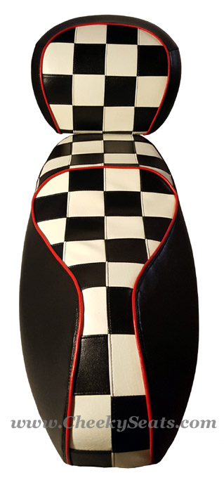 Vespa GTS 250 300 Checkers Seat Cover Black White Squares Ska