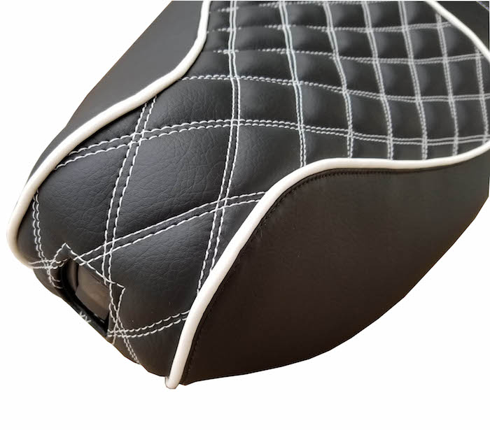 Vespa LX 50 150 Double Diamond Black Seat Cover Handmade