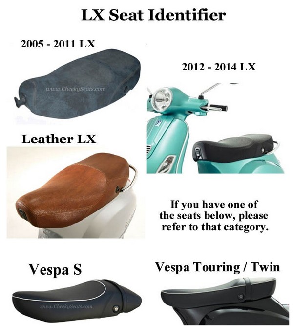 Vespa LX 50 150 Distressed Caramel Seat Cover French Seams