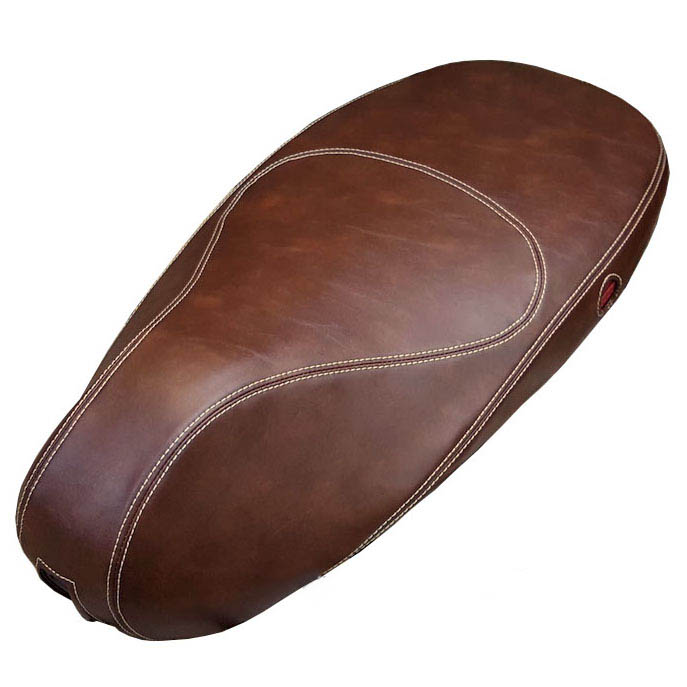 Vespa Sprint Primavera 50 125 150 Brown Leather Style Seat Cover - Click Image to Close