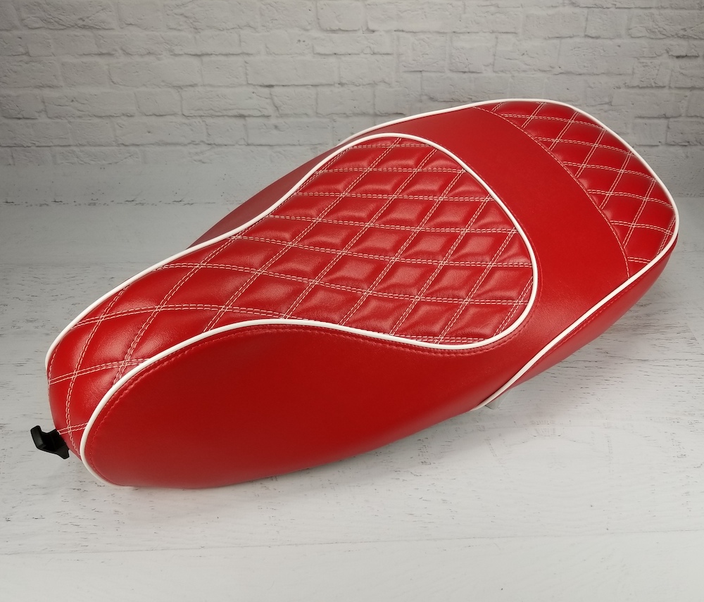 Vespa Sprint Primavera RED Diamond Seat Cover handmade