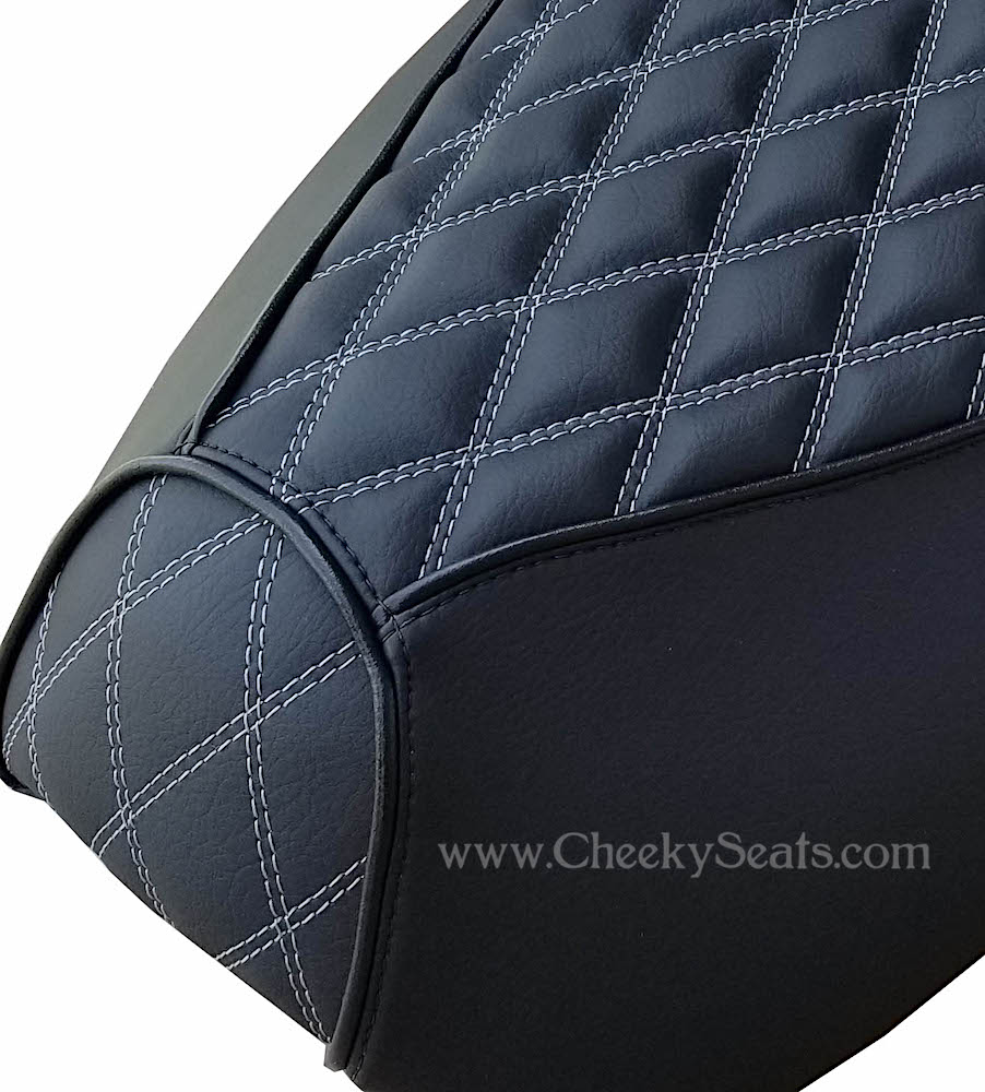 Yamaha Vino 125 Matte Black Double Diamond Seat Cover Handmade